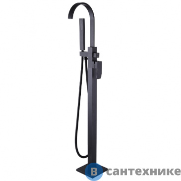 картинка Смеситель ABBER Wasserfall AF8615B напольный, чёрный матовый