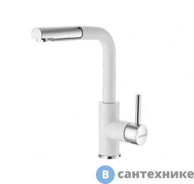 картинка Смеситель Alveus SIROS - P G11 ARCTIC белый (выдвижной излив) (1129046)