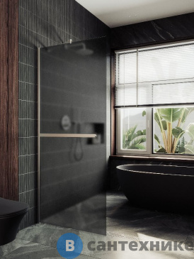 картинка Душевая перегородка в профиле MaybahGlass 1950*690 Стекло 8 мм Графит матовый +Полотенцесушитель (MGD-724-5ш)