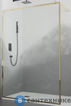 картинка Перегородка для душа RGW WA-12G Золото/Прозрачное/8 мм 90*200 (32101290-16)