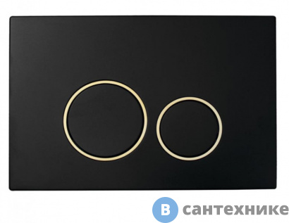 картинка Кнопка смыва Boheme 663 для инсталляции, пластик black gold, круглая