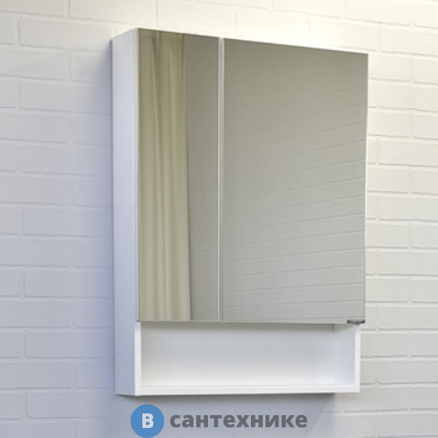 Зеркало-шкаф Comforty Никосия-60 белый глянец