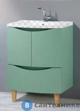 картинка Тумба под раковину BelBagno BB800SHVC/MO напольная с двумя распашными дверцами и одним выдвижным ящиком, с доводчиками Menta Opaco