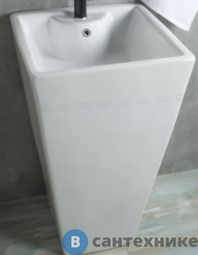 картинка Раковина напольная GID-ceramic Nb145 белый (465х465х810)