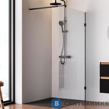 картинка Душевая перегородка АМ.РМ X-Joy W94WI-110-F1-BTE 110x195, стекло прозр. 6 мм, фурнитура чёрный