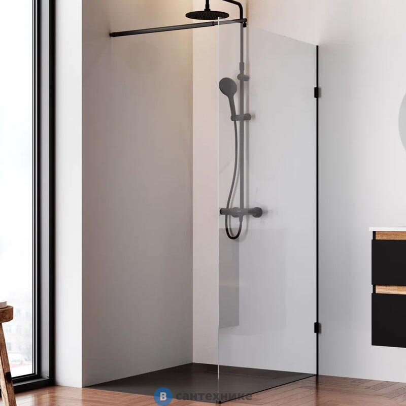 Душевая перегородка АМ.РМ X-Joy W94WI-110-F1-BTE 110x195, стекло прозр. 6 мм, фурнитура чёрный