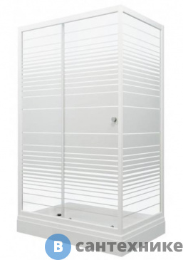 картинка Душевое ограждение Тритон Фьюжн 100*80 А прямоуг., низк. подд., белый, полосы (DK246)