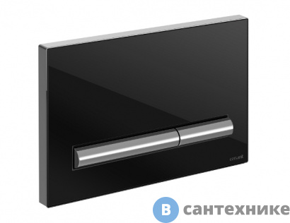 картинка Кнопка смыва Cersanit PILOT для LINK PRO/VECTOR/LINK/HI-TEC стекло чёрный (P-BU-PIL/Blg/Gl)