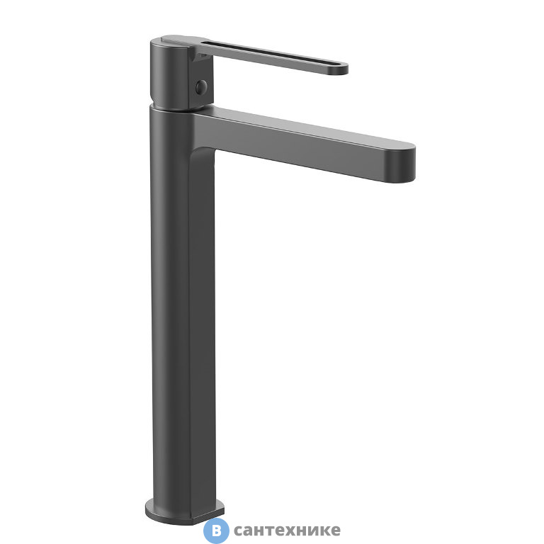 Смеситель Vincea Rondo VBF-1R2GM для раковины, однорычажный, вороненая сталь