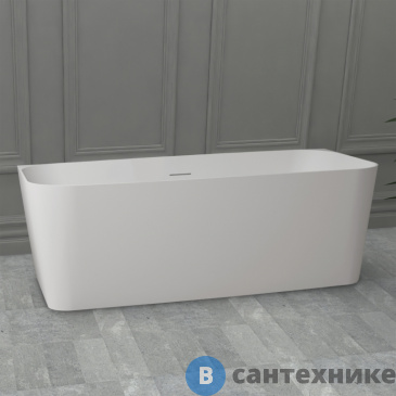 картинка Ванна ABBER Stein AS9617 из искусственного камня белая матовая
