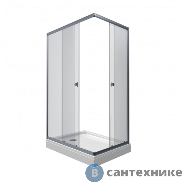 картинка Душевое ограждение Тритон Вента-Хром 100х80, прямоуг. низ. подд. (сифон D90 мм) (DK329)