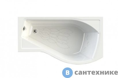 картинка Акриловая ванна Vannesa Миранда 168х95 каркас, правая (2-01-0-2-1-209), без сифона