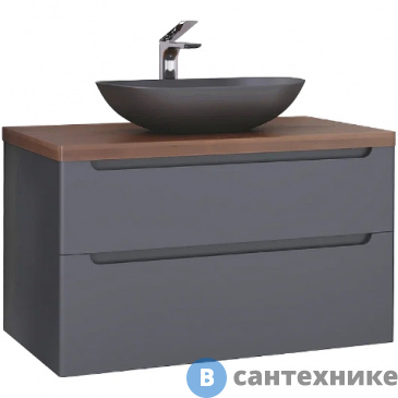 картинка Тумба под раковину Jorno Wood 100 подвесная, серая (Wood.01.100/P/GR), без столешницы