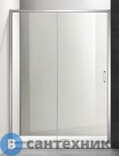 Душевая дверь Aquatek Ария AQNAA6121-100 1000x2000, двухэлементная, раздвижная, профиль хром, стекло прозрачное