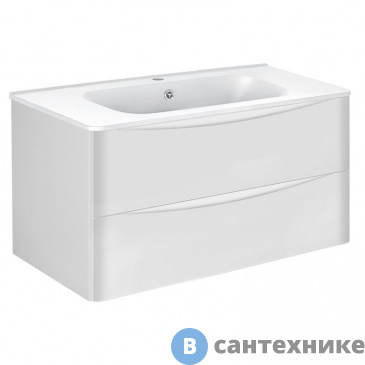 картинка Тумба под раковину Vincea Paola 1000 подвесная, 2 выкатных ящика soft close, G.White (VMC-2P100GW)