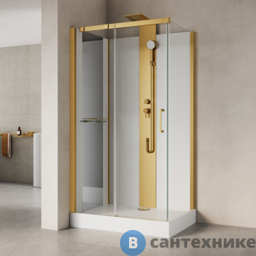 картинка Душевая кабина Black&White G8708-03 G / Brush Gold  (800х1100х2170)