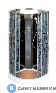 картинка Душевая кабина Deto BM1510 N с гидромассажем Black (100х100х208 см)