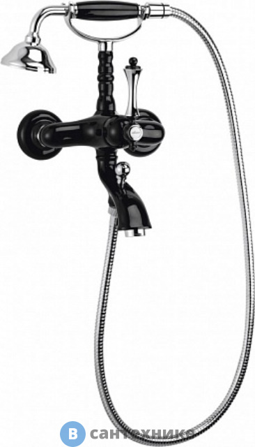 Смеситель Cezares MARGOT-VDM-NLC для ванны и душа однорычажный, Nero Lucido Cromo