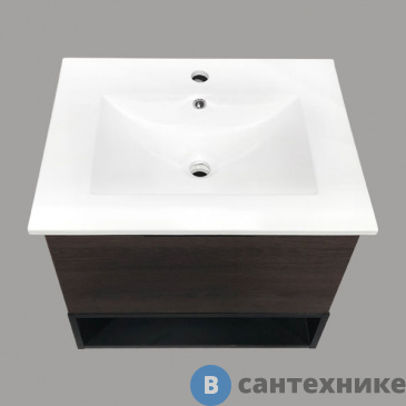 картинка Тумба Comforty Франкфурт-60 дуб-шоколадно-коричневый с раковиной COMFORTY 60e