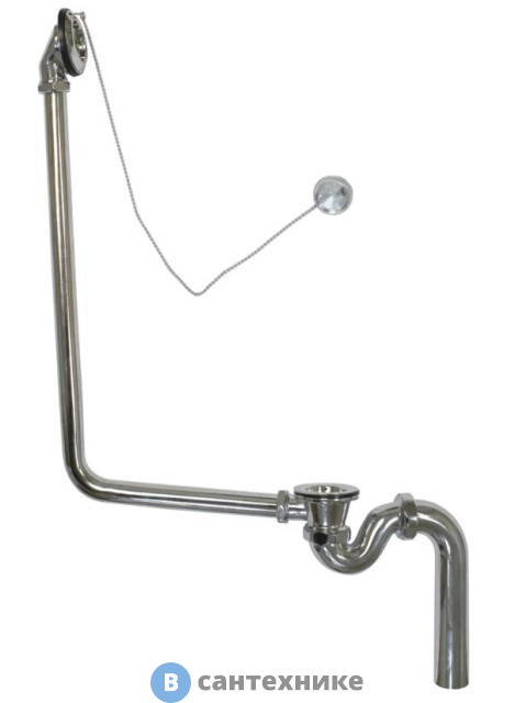 Слив-перелив BelBagno BB-OVF-02-CRM с гидрозатвором, хром