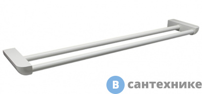 картинка Штанга для полотенец WasserKRAFT Kammel K-8340 White двойная металл, белая порошковая краска