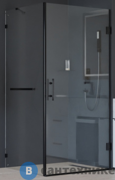 картинка Душевой уголок RGW HO-045-1-B (HO-011B + Z-060-2B + держ) чёрный/Прозрачное/8 мм 80* 80*195 (3506045188-014), без поддона