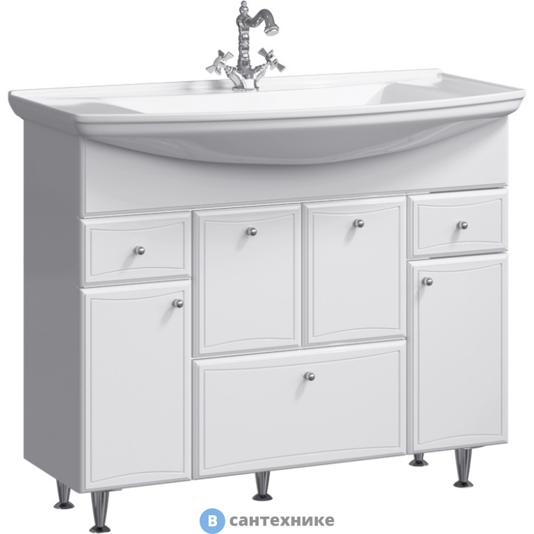 Тумба под раковину Aqwella BARCELONA 105 BA0110K (напольная, белый)