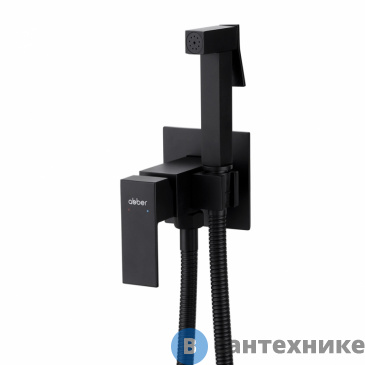 картинка Смеситель ABBER Daheim AF8226B с гигиеническим душем, черный матовый