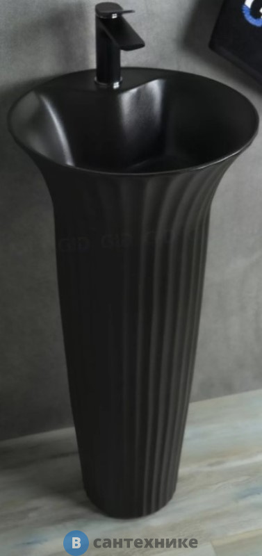 Раковина напольная GID-ceramic Nb132bg черный графит (410х410х840)