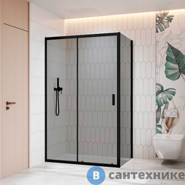 картинка Душевой уголок RGW CL-133B (CL-13B + Z-03B)  120*80*195 чёрный/ тонированное (серое) (060913328-34), без поддона