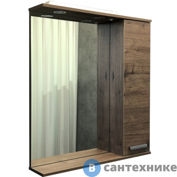картинка Зеркало-шкаф Comforty Марио-75 дуб темный