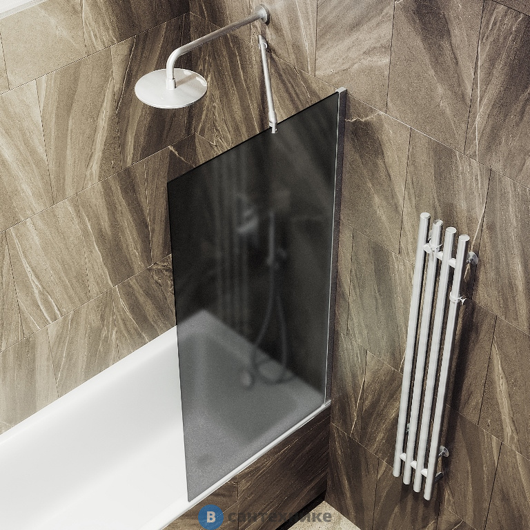 Шторка для ванны в профиле MaybahGlass 1400*300 Стекло 8 мм Графит матовый (MGV-251-5ш)