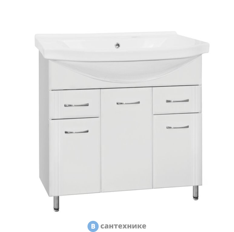 Тумба под раковину Style line Стандарт № 26 - 90 (2 ящика) (4650134471991)