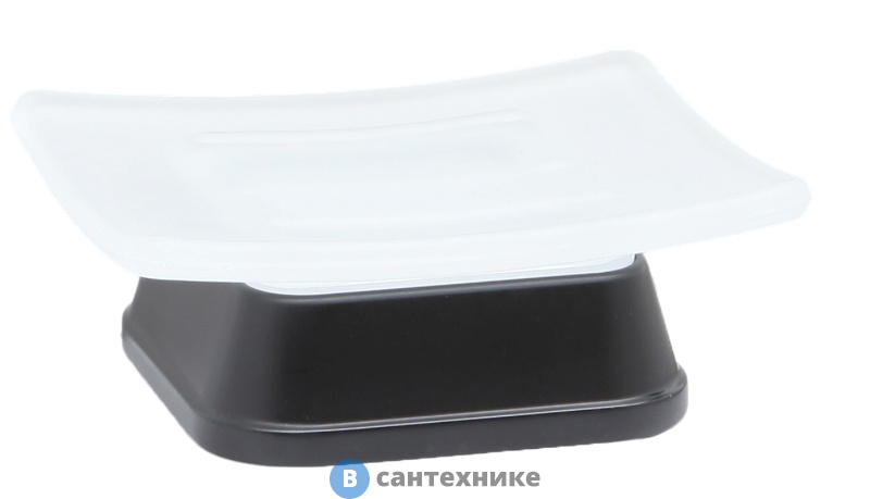 Мыльница WasserKRAFT Amper K-5429 Black металл, матовое стекло, покрытие Soft-touch