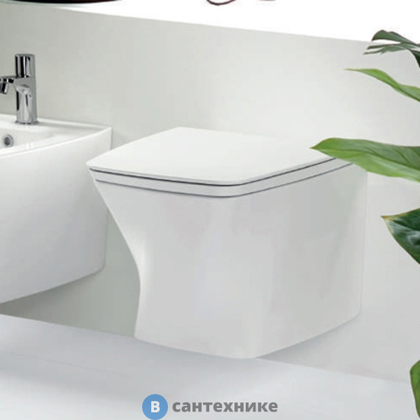 Унитаз подвесной AZZURRA Hera безободковый 57х38х36,5 см, с крепежом, белый (HEVKSPE00000BI)