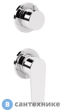 картинка Смеситель Cezares NAUTIC-VDIM2-M-01 встраиваемый однорычажный для душа с поворотным переключателем на 2 выхода, хром