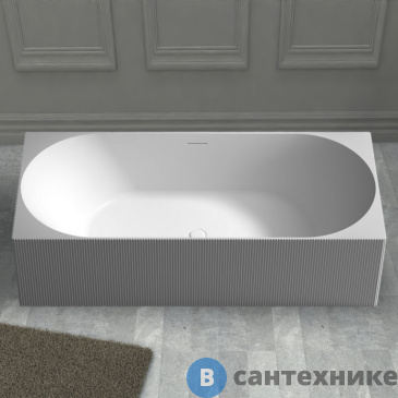 картинка Ванна ABBER Stein AS9603 из искусственного камня белая матовая