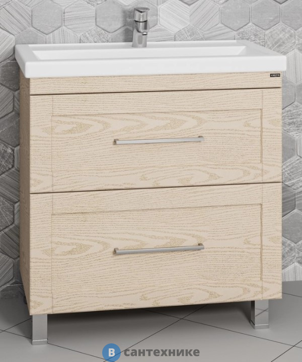 Тумба под раковину СанТа Венера 80 дуб бежевый, напол. (ум Фостер 80) (221016)
