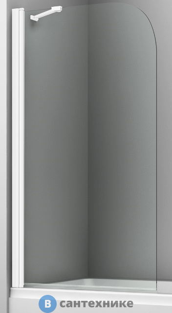 Шторка WasserKRAFT Leine 35P01-80 WHITE Fixed стеклянная на ванну