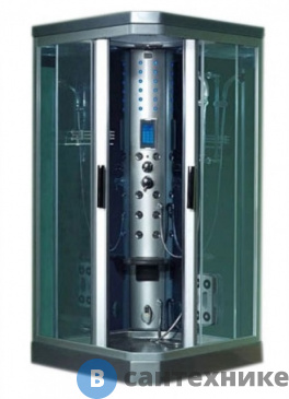 картинка Душевая кабина Golf ZF 1010 III /F6/ [B] [C2] с г/м, с паром. синие стекла. (1000x1000x2050(2150)