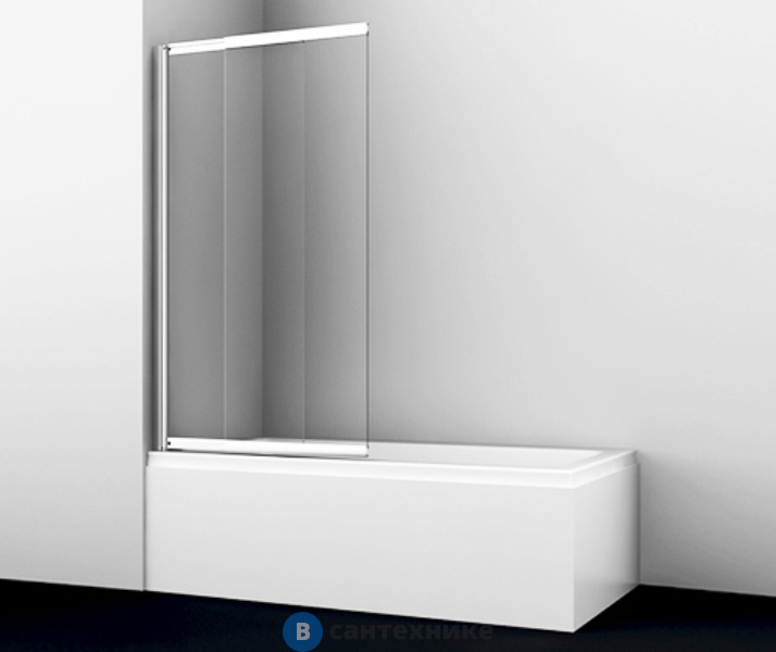 Стеклянная шторка для душа WasserKRAFT Main 41S02-100, раздвижная, распашная, двухстворчатая