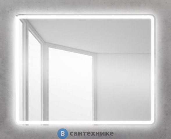 Зеркало BelBagno SPC-MAR-900-800-LED-BTN с встроенным светильником и кнопочным выключателем (900x30x800)
