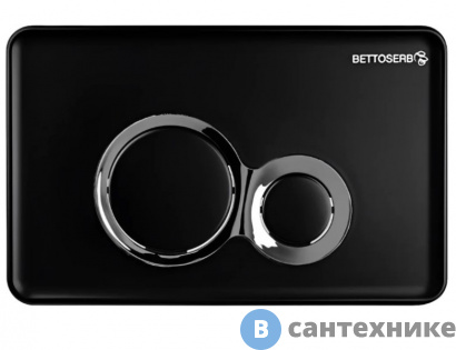 картинка Клавиша смыва Pestan BETTOSERB чёрный матовый + хром глянец (40006461)