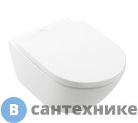 Унитаз подвесной Villeroy & Boch Subway 3.0 4670TS01 горизонтальный выпуск, с сиденьем QuickRelease и SoftClosing