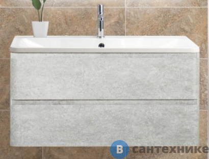 картинка Тумба под раковину BelBagno 80 см ALBANO-800-2C-SO-CVG подвесная с двумя выкатными ящиками Cemento Verona Grigio