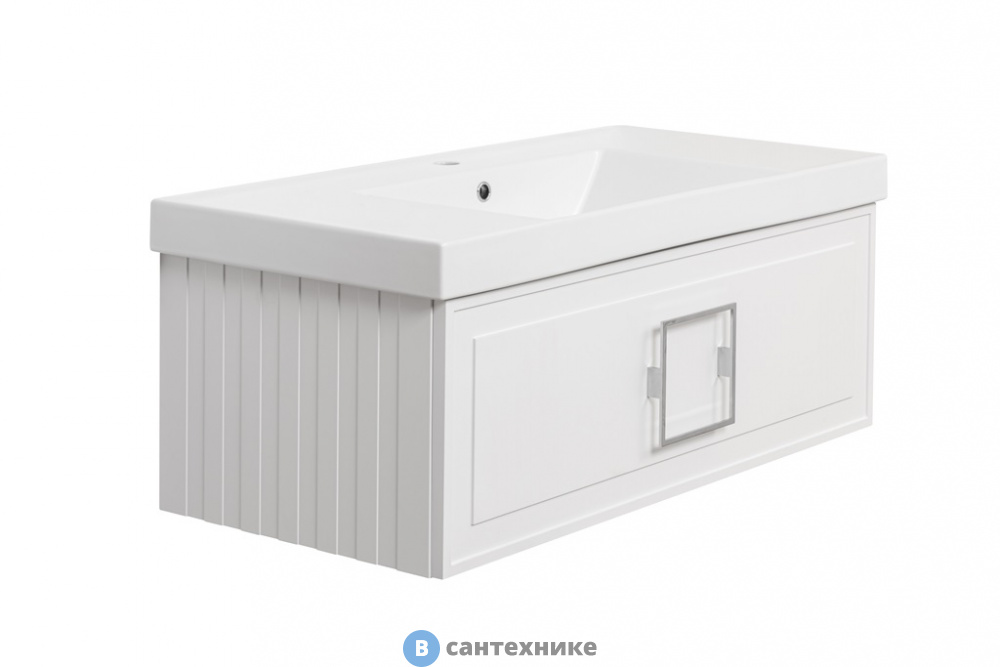 Тумба под раковину La Fenice Cubo Bianco 100 см белая матовая (FNC-01-CUB-B-100)