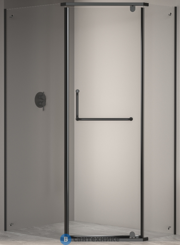 Душевой уголок RGW PA-091B чёрный/Прозрачное/6 мм 100*120*195 (35089102-14), без поддона