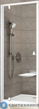 картинка Душевая дверь Ravak Pivot PDOP1-90 белый + Траспарент (03G70100Z1)