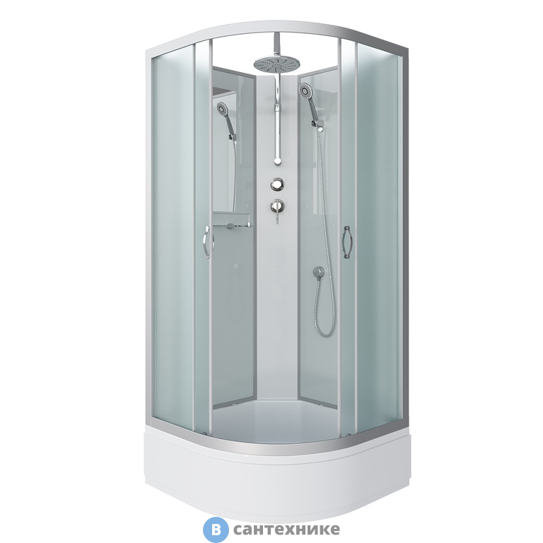 Душевая кабина Niagara NG-3302-14BKT (1000х1000х2100) средний поддон, стекло матовое