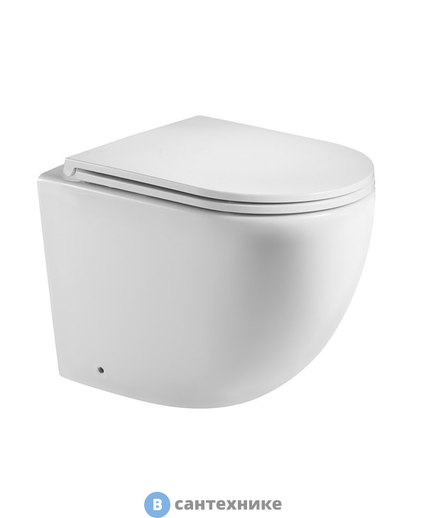 Унитаз с инсталляцией WELTWASSER и кнопкой смыва (AMBERG 404 + MERZBACH 002 GL-WT + AMBERG RD-WT)